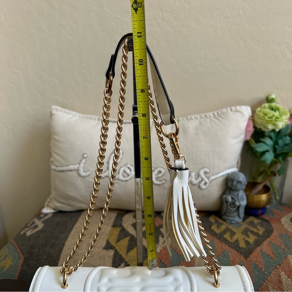 ❗️SOLD ❗️Tory Burch Fleming White Leather Flap Chain Convertible ShoulderBag - Picture 13 of 17